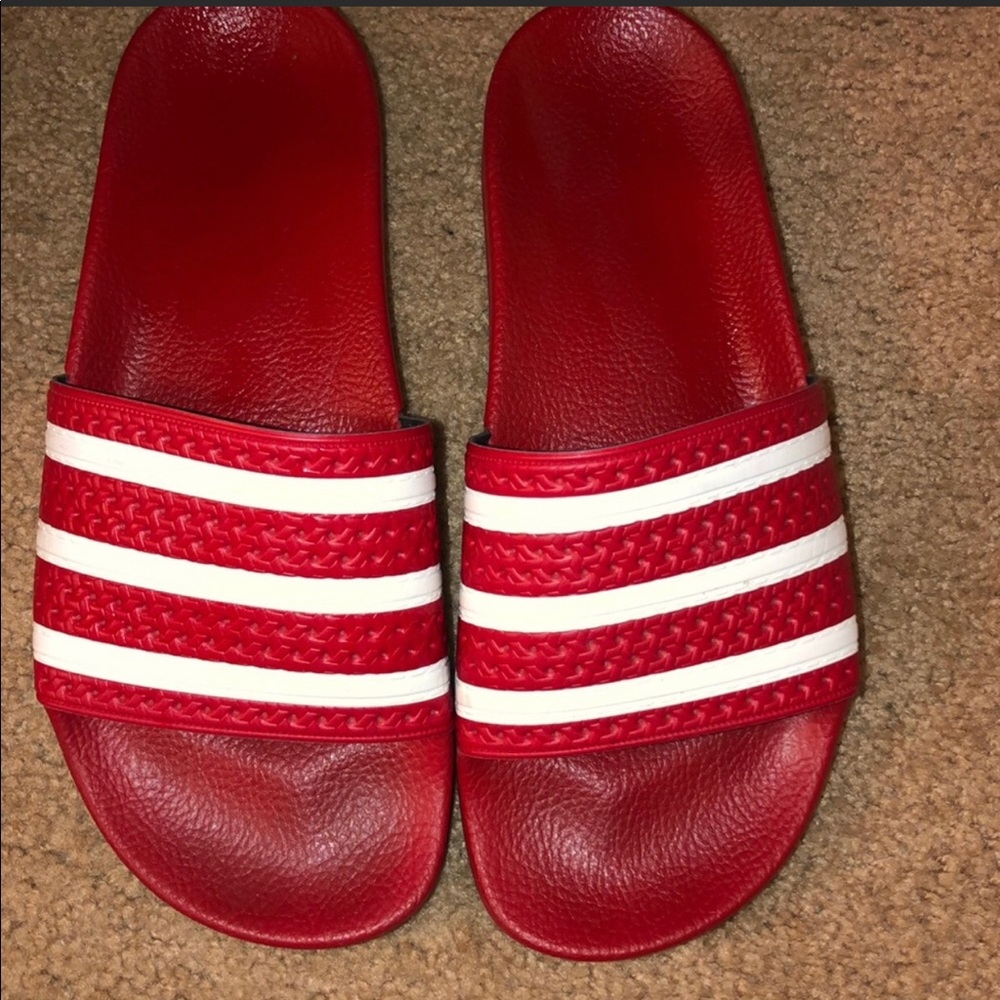 Red Adidas Slides